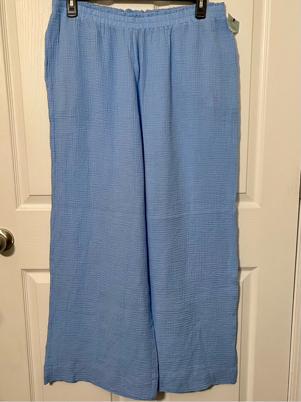 NWT SHADE & SHORE Light Blue Wide-Leg Gauze Beach Pants SIZE XL